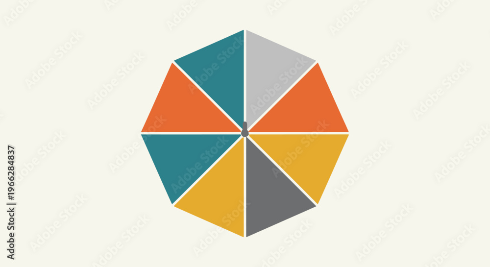 Fototapeta premium Multicolor Pie Chart Segments Graphic.