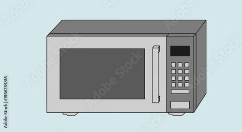 Modern microwave oven appliance kitchen tool.