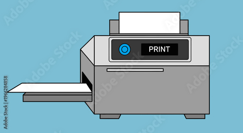 Printer with paper output tray extended.