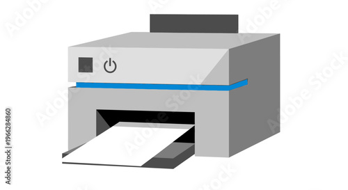 Printer with paper output tray extended 1.