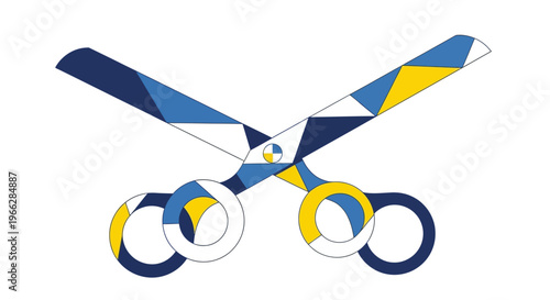 Scissors with colorful handles and blades.