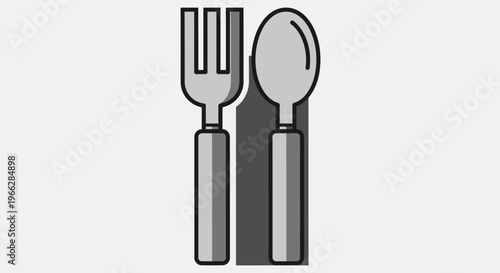 Spoon and fork eating utensils metal.