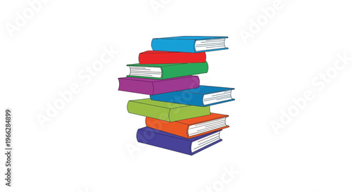 Stack of colorful books together.