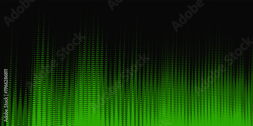Abstract Green Halftone Dot Matrix Pattern on Black Background