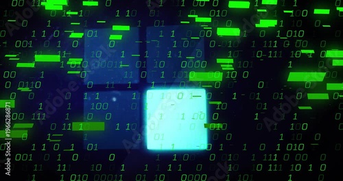 2x2 tile group centering alternating tile lighting sparking green bits stream masking tiles in tech