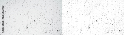 Rainy glass surface with water drops and moisture texture