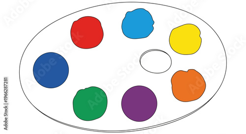 Colorful paint palette with colors.