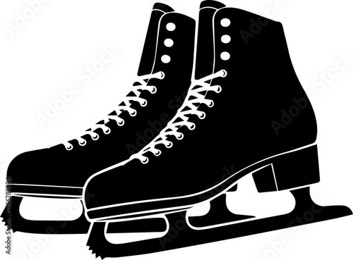 Bilde på lerret Classic pair of ice skates ready for graceful gliding on frozen ponds or a festi