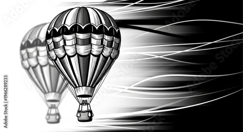 Hot Air Balloons in Flight.