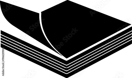 Open document icon with turning page design for business reports and creative presentations in a modern style project or website design