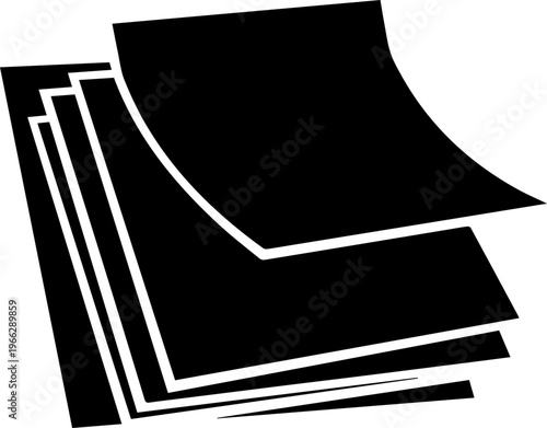 Organized stack of papers for business reports or creative projects needing a modern, minimalist touch for presentations and documents