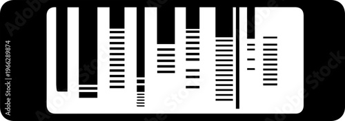 Simple black and white barcode design element for product identification and inventory management in retail or manufacturing environments