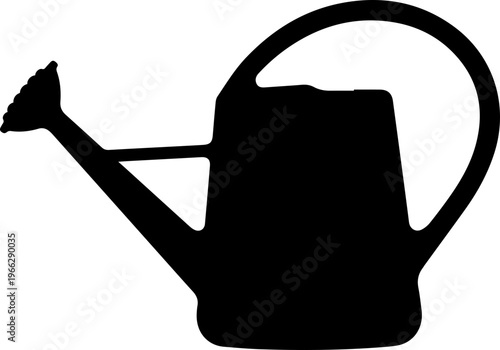 Timeless black watering can silhouette for garden projects and landscaping designs to bring a touch of rustic charm to any creative project