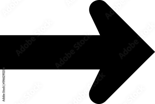 Navigate with this sleek black arrow pointing right, a modern symbol for direction, progress, and forward movement on your next project