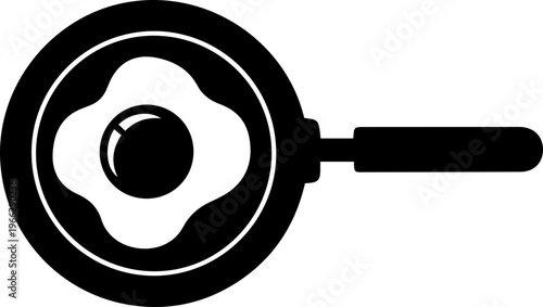 Iconic sunny side up egg sizzling in a pan ready for a tasty breakfast perfect for food blogs and recipe sites or menu designs and branding