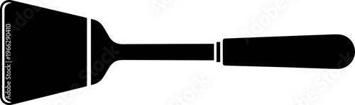 Sleek black spatula silhouette, essential kitchen tool for culinary professionals and home chefs creating delicious meals.