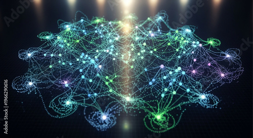 Network connections and data flow.