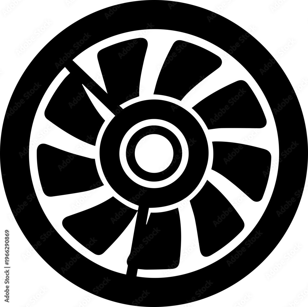 Obraz premium Sleek modern car wheel rim design, representing automotive performance, innovation, and precision engineering in transportation