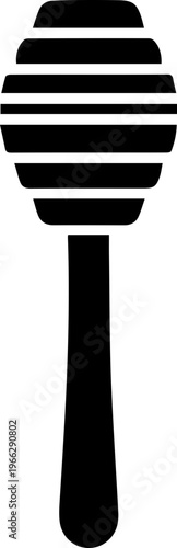 Elegant black honey dipper icon symbolizing natural sweetness and culinary delight for food blogs and recipe sites