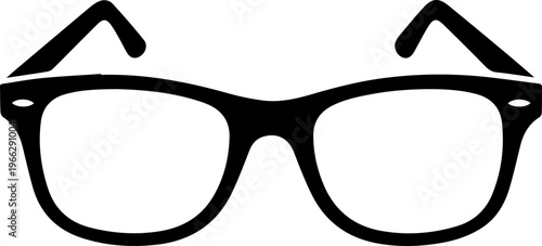 Iconic black hipster glasses on a clean white background symbolizing intellect, style and modern vision