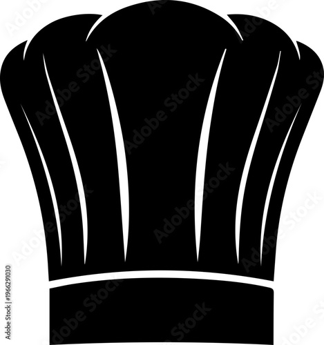 Iconic black chef hat symbolizes culinary expertise and gourmet cooking excellence for professional kitchens and food businesses