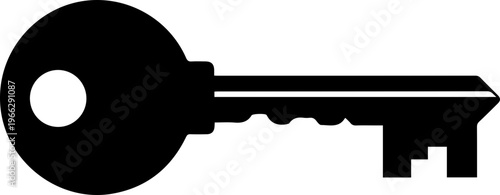 Unlock potential with this simple, elegant black key silhouette, symbolizing access, solutions, and opportunities for your next project.