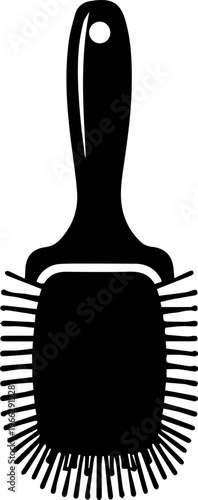 Sleek black hairbrush icon, essential tool for effortless styling and salon perfect hair at home, capturing beauty routines