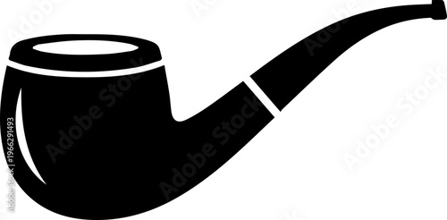 Classic black pipe silhouette, perfect for vintage, smoking, or gentlemanly themes, offering timeless elegance and refined style for your projects.