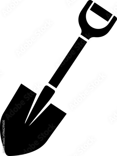 Professional shovel icon symbolizing digging, construction, gardening, and manual labor for industry projects and outdoor work