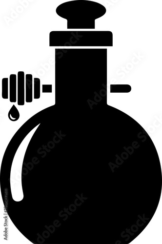 Sleek black bottle dispensing golden honey with a drip on a white background, perfect for culinary or health brands