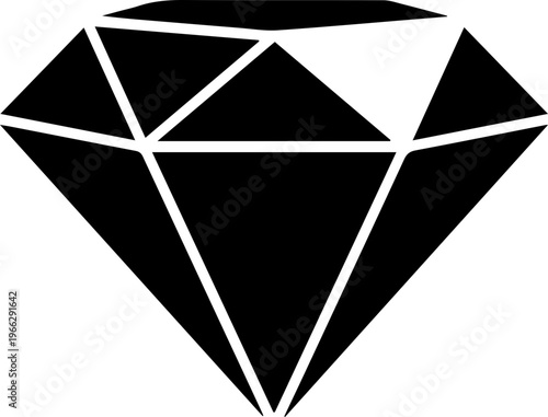 Stunning black diamond gemstone icon symbolizing luxury, value, and precious rarity
