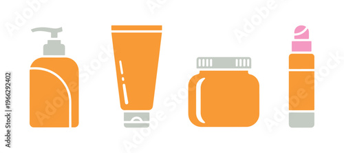 Lotion Icon set Design Style

