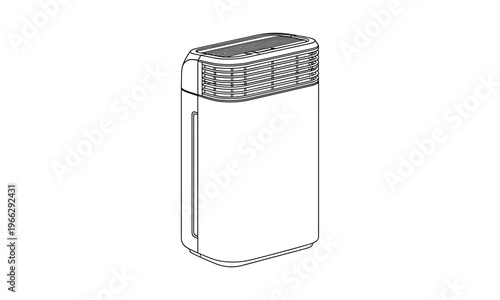Compact Dehumidifier and Air Purifier System Vector Icon