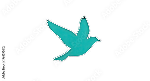 Free Download Teal Bird Silhouette in Flight - GFXLoad