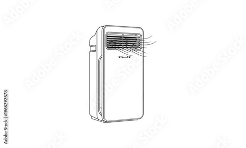Portable Air Conditioner Unit Vector Illustration for Home Cooling