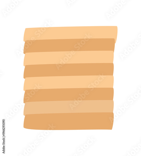 Simple bread donation charity icon with soft beige and brown bread shape on white background. Symbol of food gift for poor and needy people. Concept for hunger support, homeless aid community donate