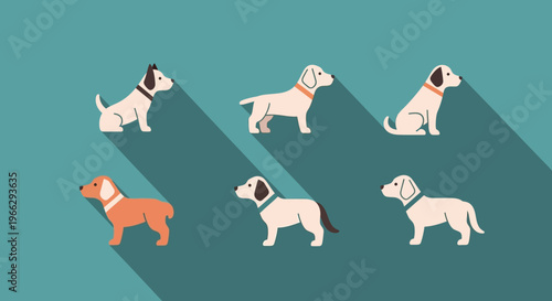 Group of dogs standing together outside.