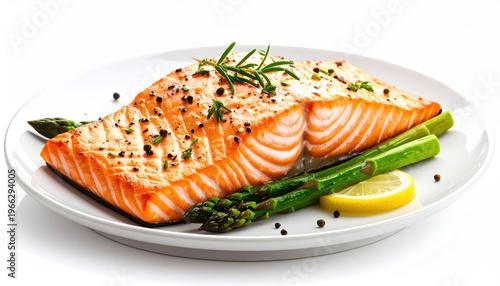 Grilled Salmon with Asparagus and Lemon - A Healthy and Delicious Meal.