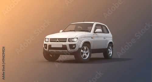Silver SUV on asphalt road.