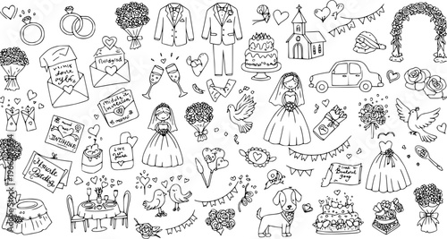 Wedding Doodles: A Collection of Hand-Drawn Wedding Icons