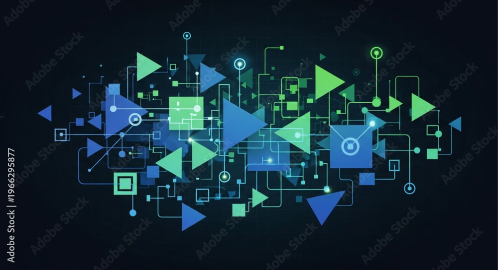 Obraz premium Triangles in a circuit board.