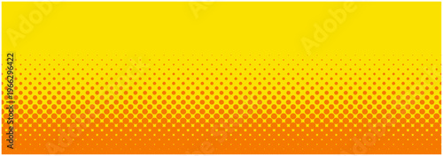 ハーフトーンドット黄色/オレンジグラデーション｜大きめドット1/2横長