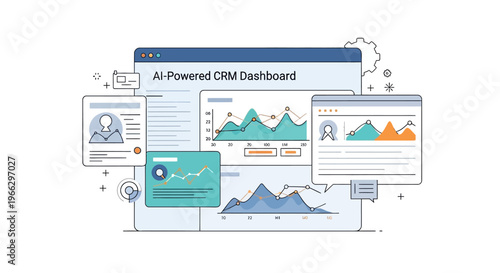 AI powered CRM dashboard interface screen.