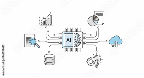Artificial Intelligence Technology Concept Diagram.