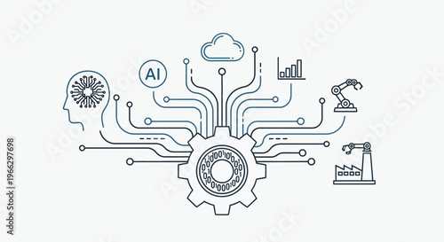 Artificial Intelligence Technology Concept Icon.