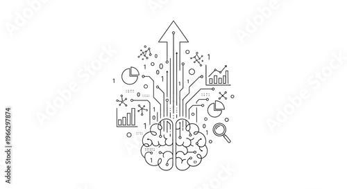 Brain with innovative ideas and growth.