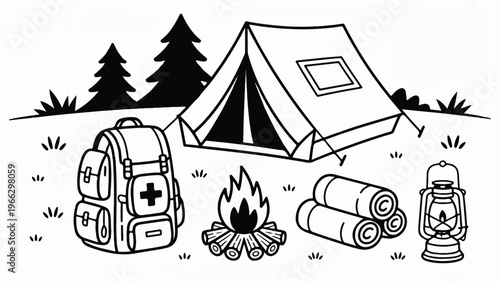 Camping gear and accessories for outdoor adventure travel  hiking and outdoor activities