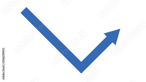 Blue Arrow Rebound and Continuing Upward Trend Representing Business Profit Recovery and Growth