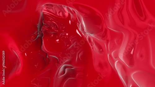 Liquid Red Flow Abstract Loop Background Horizontal Motion