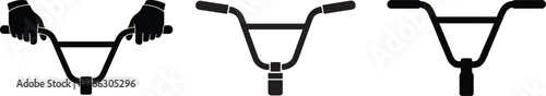 Minimalist BMX Bicycle Handlebar Vector Icon Illustration for Sports and Cycling Design Project